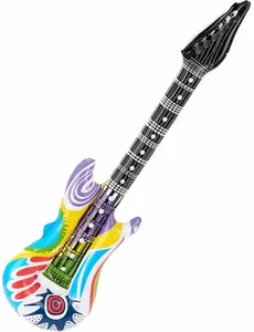 Guitare rock gonflable bariolée adulte
