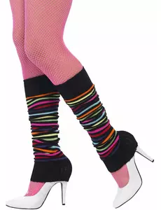 Gestreepte veelkleurige beenwarmers voor vrouwen
