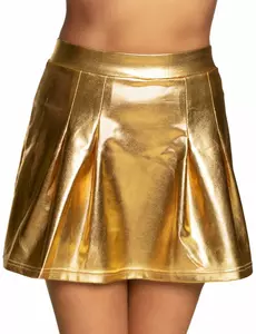 Jupe patineuse métallisée dorée femme