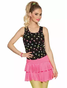 Jupe à volants rose fluo adulte