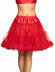 Jupon mi-long rouge femme