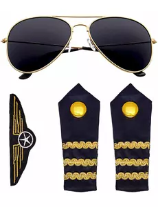Vliegtuigpiloot accessoire set voor volwassenen