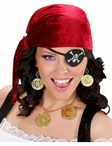 Kit collier et bloucles d'oreilles pirate adulte
