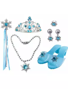 Kit de 6 accessoires princesse bleue fille