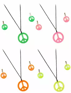 Hippie accessoires set voor volwassenen, Kleur: Geel