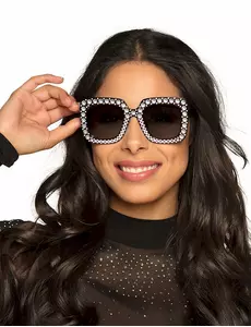 Lunettes bling bling noires adulte