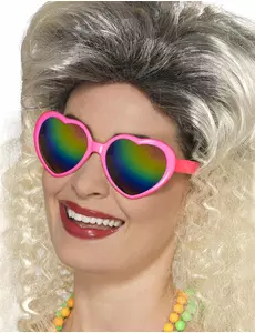 Lunettes coeur avec verres multicolore femme