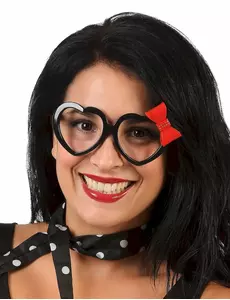 Lunettes coeur et noeud adulte