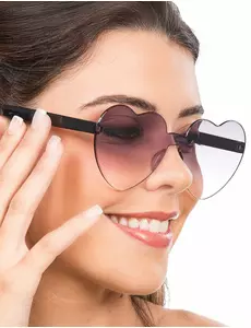 Lunettes cœur verres fumés noirs adulte