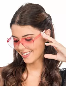 Lunettes cœur verres fumés roses adulte