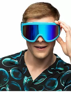 Lunettes de ski bleu fluo adultes