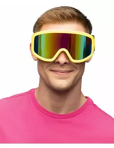 Lunettes de ski jaune fluo adultes