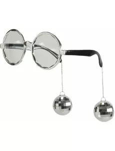 Lunettes disco adulte argent