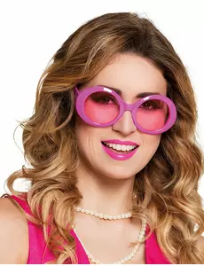 Roze grote disco bril voor volwassenen