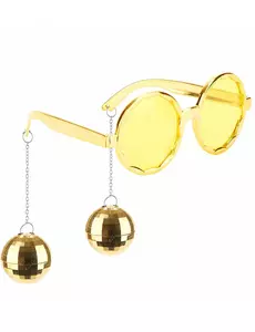 Lunettes dorées disco adulte