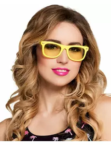 Lunettes jaune fluo 80's adulte