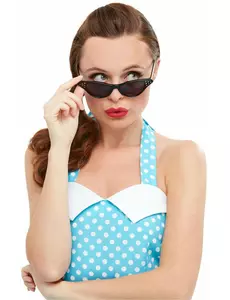 Retro damesbril met zwarte strasssteentjes
