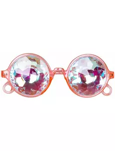 Lunettes rondes roses à prismes adulte