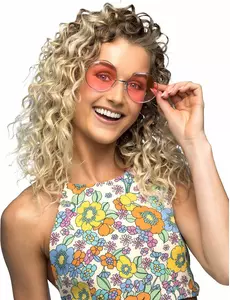 Lunettes rondes roses hippies géantes