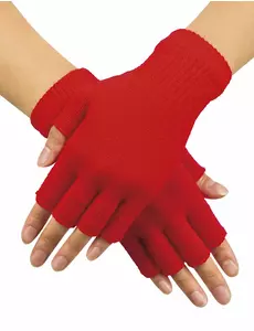 Mitaines courtes rouges adulte