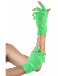 Mitaines courtes vert fluo adulte