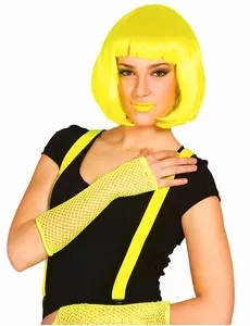Mitaines longues jaune fluo résille femme