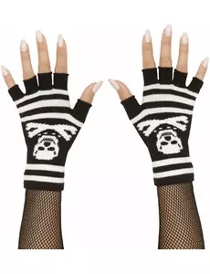 Mitaines tête de mort pirate adulte