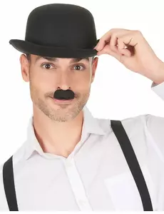 Moustache Charlie Chaplin noire adulte