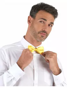Noeud papillon jaune satiné adulte