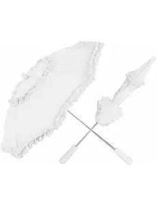 Witte geplooide paraplu