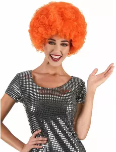 Perruque clown orange confort adulte