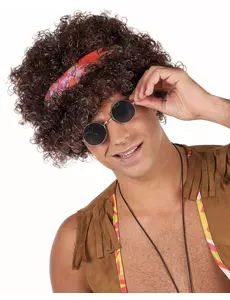 Perruque afro hippie brune - 130 g