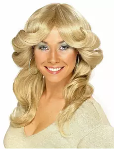 Blonde jaren '70 pruik met krullen voor vrouwen