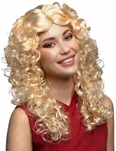 Blond gekrulde pruik voor dames