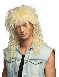 Perruque chanteur rock blonde adulte
