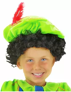 Zwarte krullen pruik voor kinderen