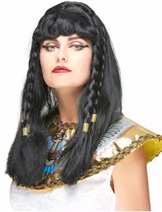 Lange zwarte Cleopatra pruik voor vrouwen
