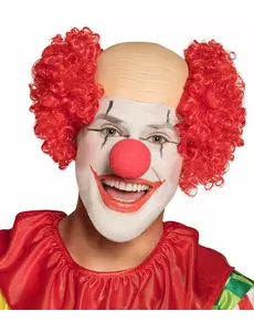 Perruque clown crâne nu rouge homme