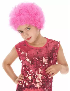 Perruque disco rose pour enfants