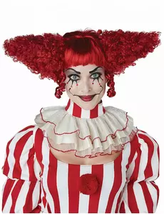 Perruque clown psycho rouge femme