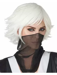 Perruque courte Cosplay blanche adulte