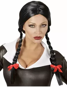 Zwarte gothic dame pruik voor vrouwen