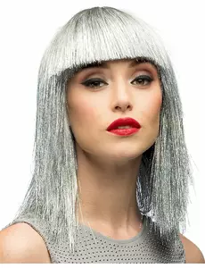 Perruque irisée argentée femme