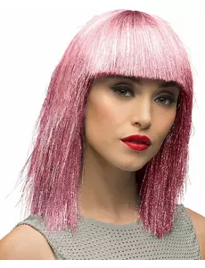Perruque irisée rose femme