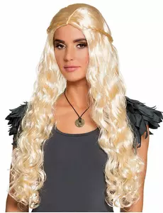 Lange blonde pruik met kleine vlechten voor vrouwen