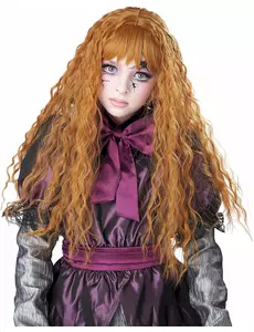 Perruque longue ondulée rousse enfant