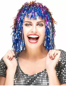 Perruque multicolore métallique adulte
