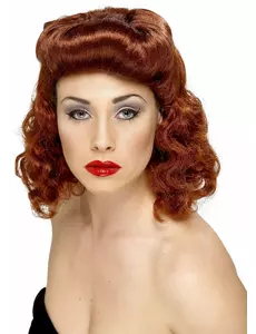 Perruque pin up marron femme
