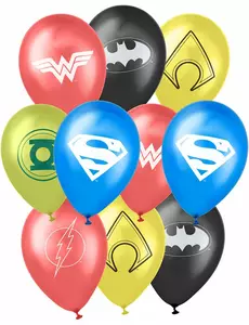 10 Ballonnen latex Justice League™ 25 x 32 cm