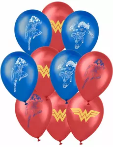 10 Ballonnen latex Wonder Woman™ 25 x 32cm